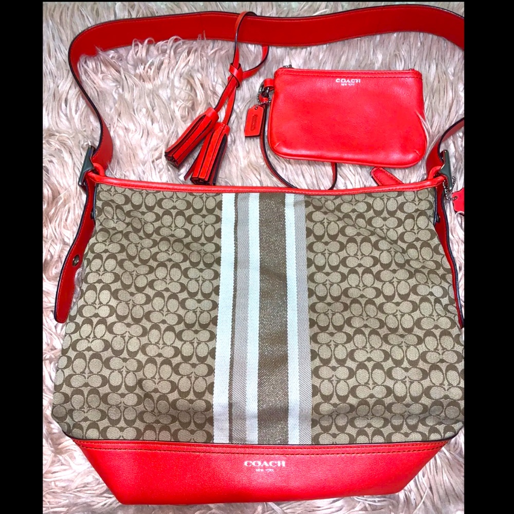 Y2K Coach purse & Wristlet set Burnt Orange